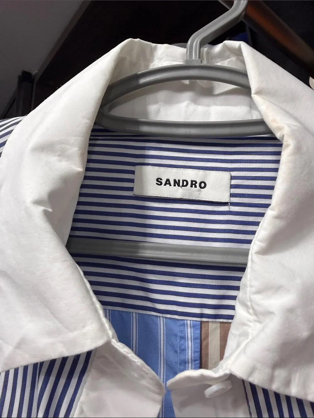 Sandro Patchwork Stripe Button-Down Shirt and bubble skirt set - Picture 10 of 10